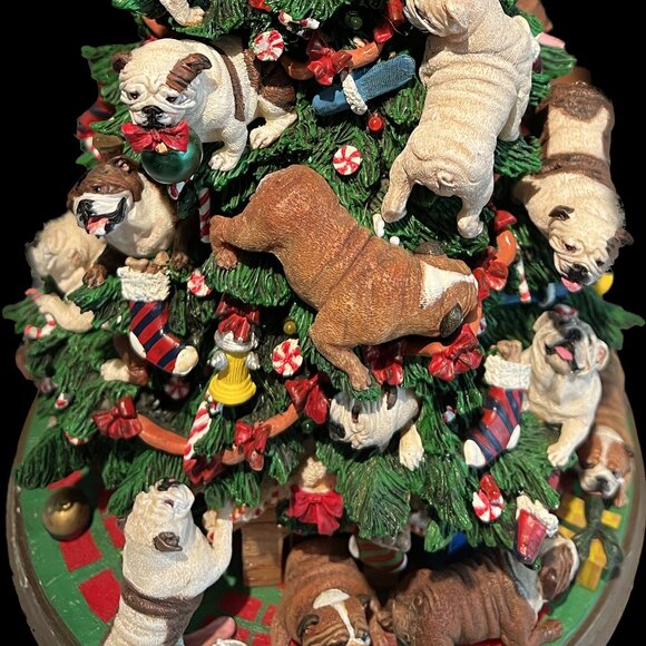 Danbury Mint Retired English Bulldog Lighted Christmas Tree - Picture 3 of 6